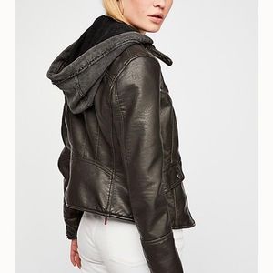 Free People Vegan Leather Moto Jacket